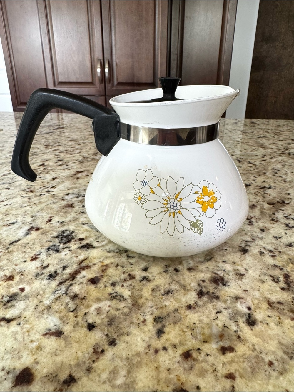 Vintage Corning Ware 6-cup Teapot Floral Bouquet Pattern